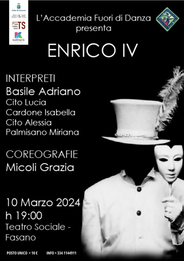 Fasano, al Teatro Sociale “Enrico IV” rivisitato in chiave contemporanea