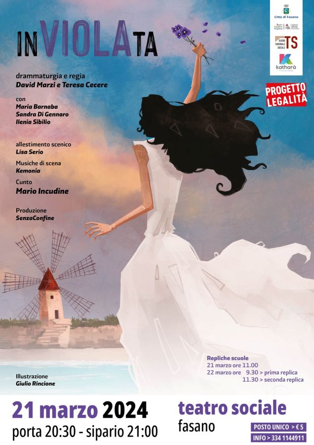 Fasano, il 21 marzo al Teatro Sociale in scena “InVIOLATA”
