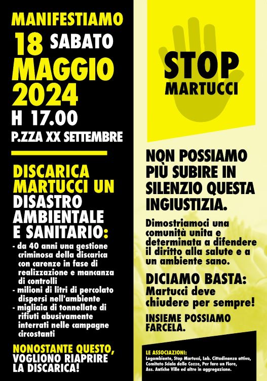 Mola, il 18 maggio manifestazione cittadina contro la riapertura della discarica Martucci