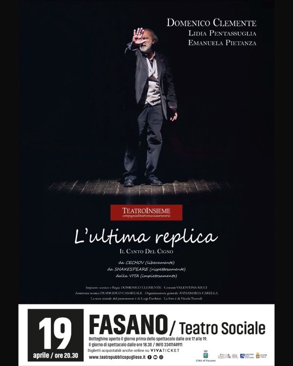 Fasano, appuntamento con la stagione di Prosa al Teatro Sociale: L’ultima Replica – Il Canto Del Cigno