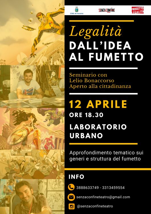 Fasano, «Progetto Legalità»: doppio appuntamento con il fumettista Lelio Bonaccorso