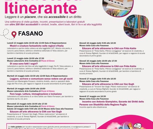 Fasano, Al via il progetto Lettori alla Pari – Leggere è un piacere,  che sia accessibile è un diritto