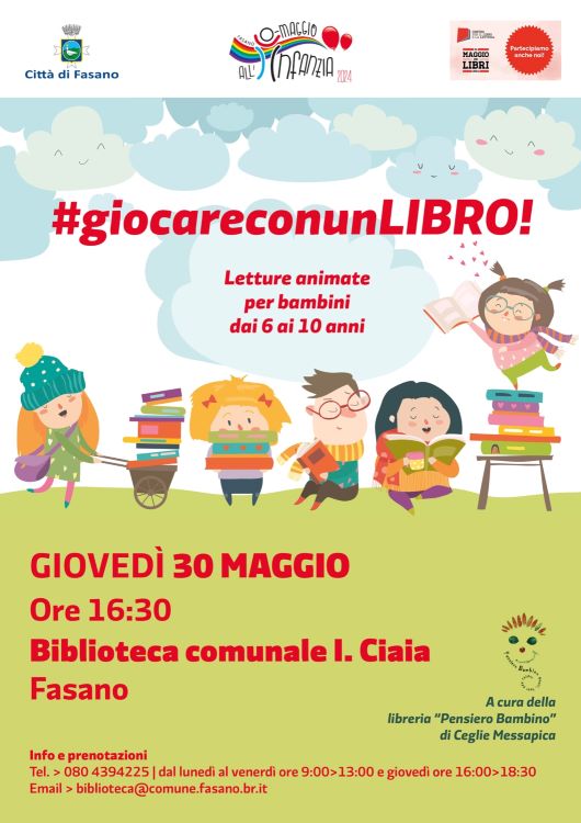 Fasano, #giocareconunLIBRO: continuano le letture in biblioteca