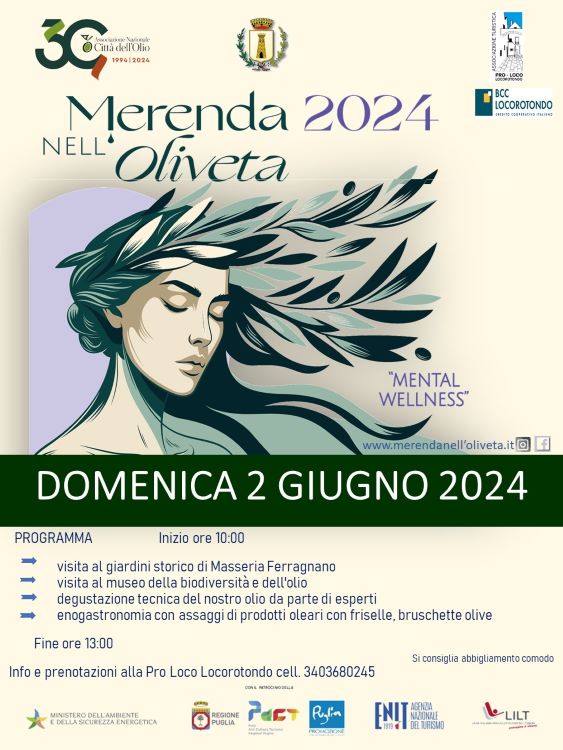 Locorotondo, il 2 giugno la Merenda nell’oliveta