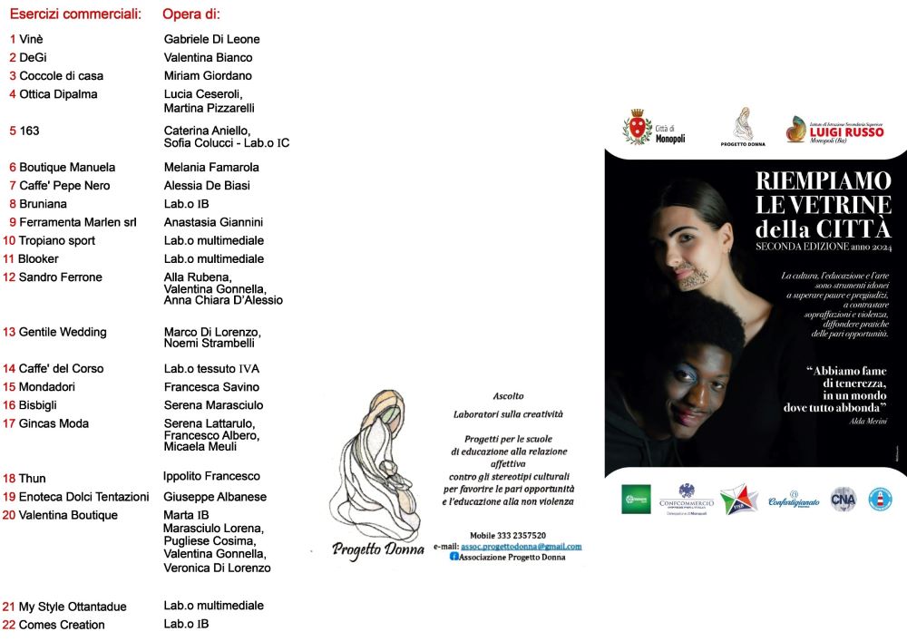 Monopoli, Riempiamo le vetrine della città: gli appuntamenti dell’Associazione Progetto Donna