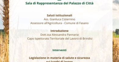 Fasano, La Sicurezza sul Lavoro in Agricoltura