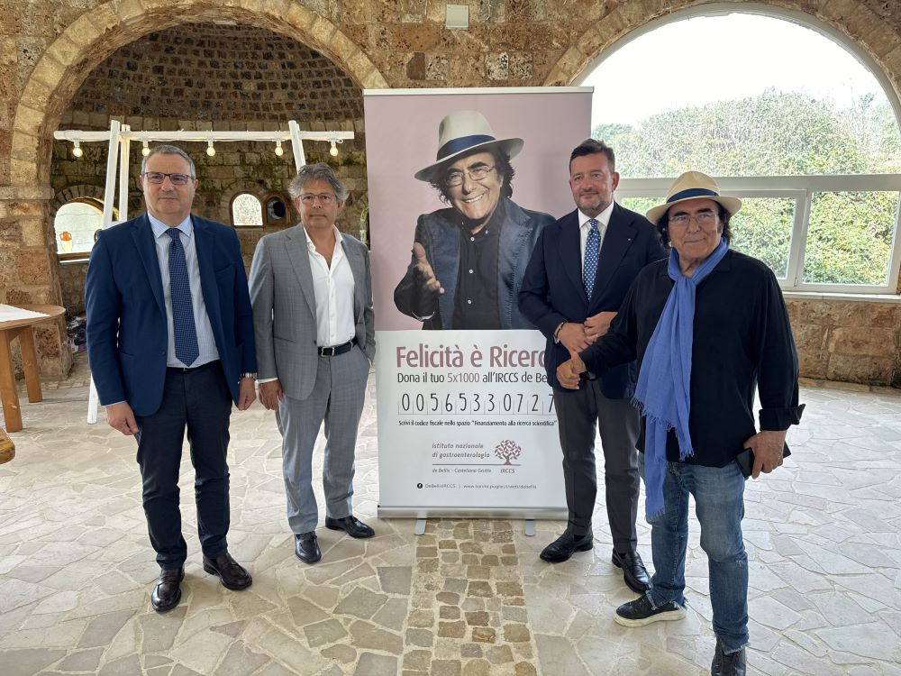 Castellana Grotte, AL BANO testimonial della campagna 5 per mille per la ricerca all’IRCCS “De Bellis”