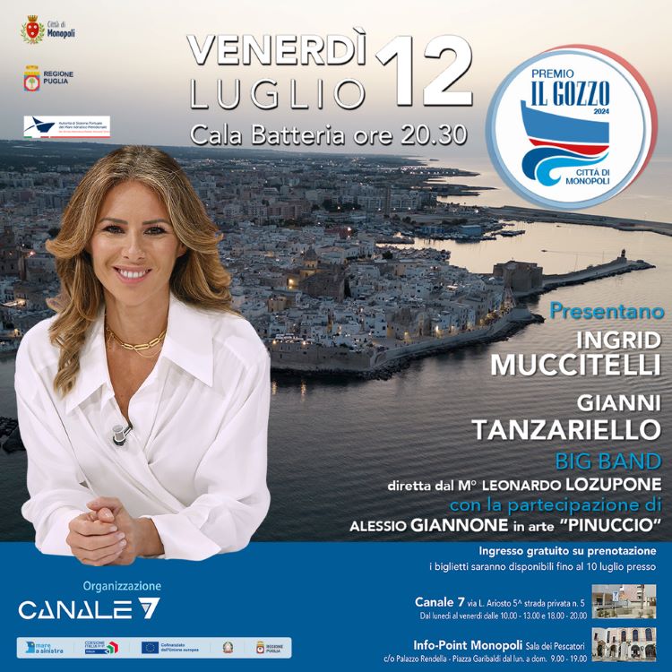 Monopoli, tutto pronto per la 19esima edizione del Premio “Il Gozzo” Città di Monopoli