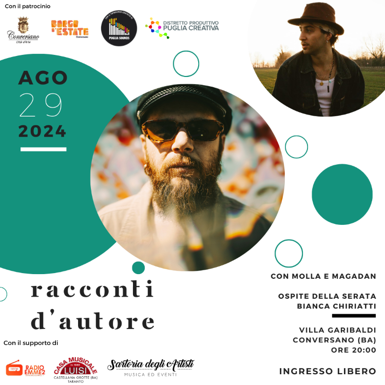 Conversano, l’Associazione Culturale “Sartoria Degli Artisti” ETS presenta: “RACCONTI D’AUTORE” a BORGO D’ESTATE 2024