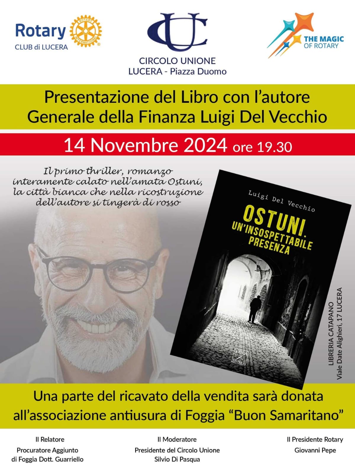09:11:2024 - Locandina LUIGI DEL VECCHIO presentazione libro Lucera