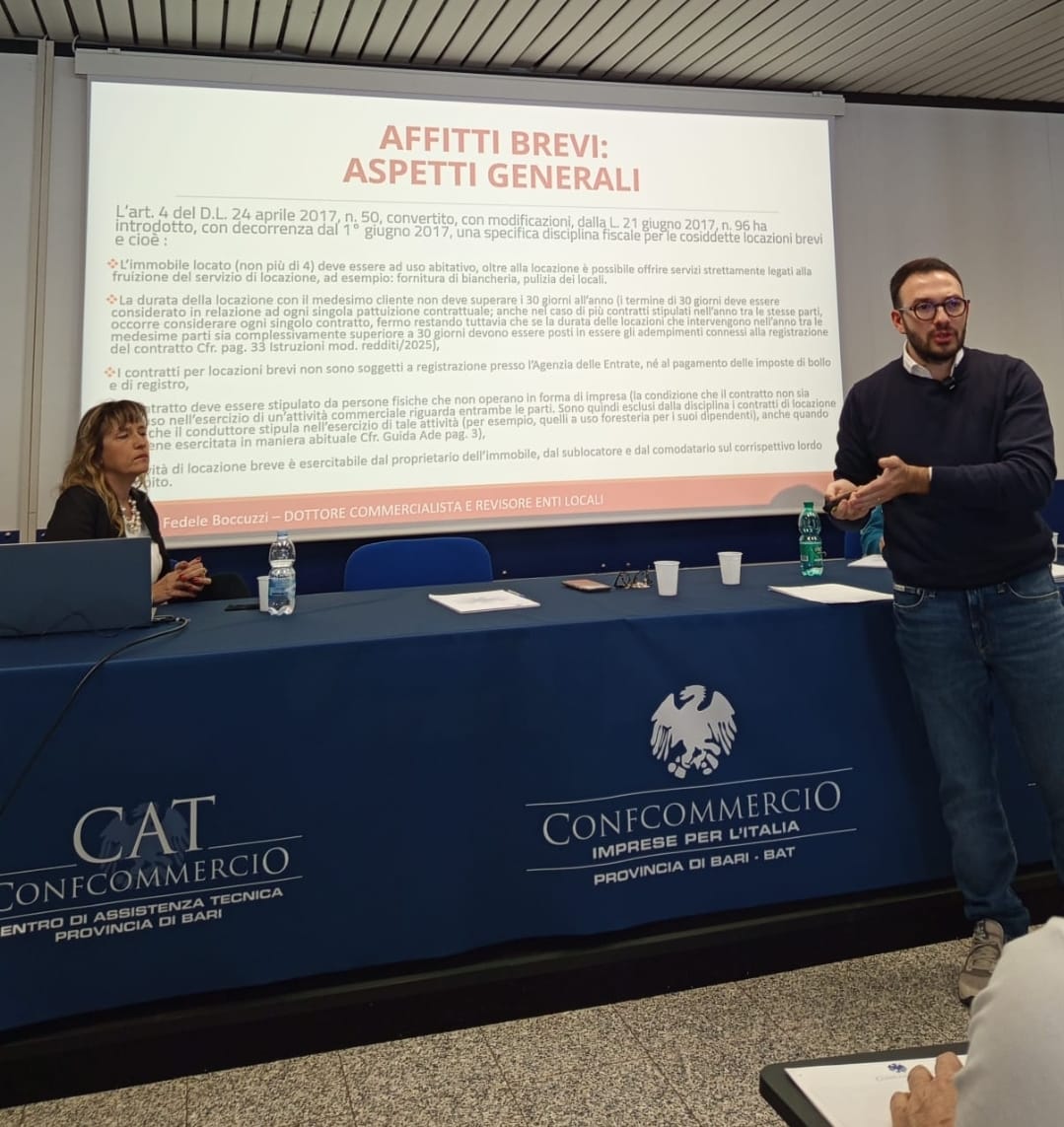 Grande partecipazione e interesse per l’incontro di AETB Confcommercio Bari-Bat sulla fiscalità delle locazioni turistiche brevi