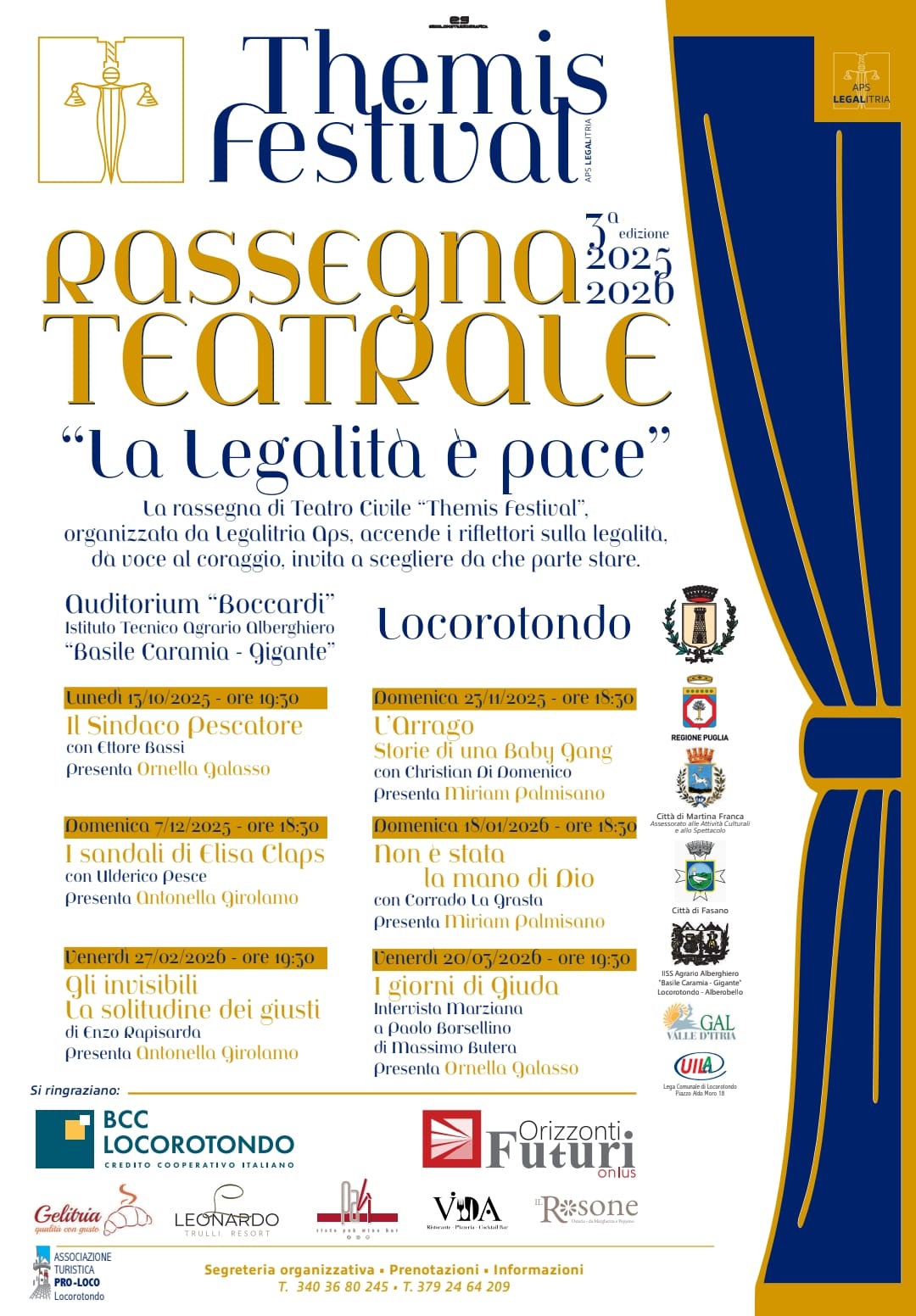 Il teatro che scuote le coscienze: a Locorotondo torna la rassegna civile di Legalitria APS