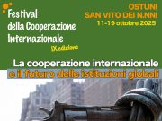 Ad Ostuni e a San Vito dei Normanni la nona edizione del Festival della Cooperazione Internazionale 2025, tra diritti, inclusione e futuro delle istituzioni globali